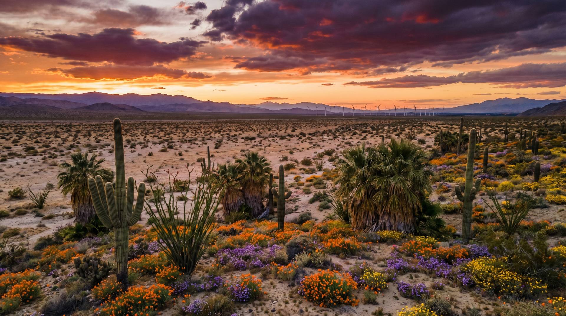 Desert to mountain climate contrast